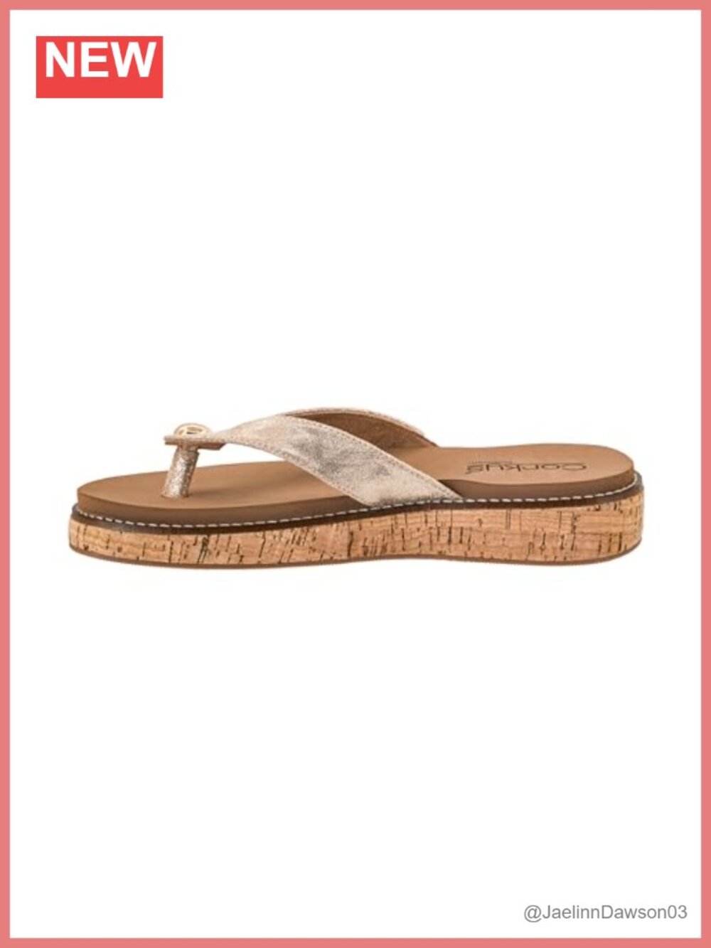 Women's Cork Wrapped Flip Flop Sandals Cushioned EVA Insole 1 Inch Heel